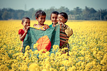 Children holding the flag of Bangladesh. Our Bangladesh.jpg