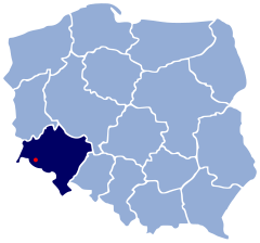Localização de Mirsk na Polónia
