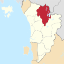 Padang Terap highlighted in Kedah, Malaysia 巴东得腊县于吉打州的位置