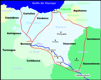 Localització aproximada de les tribus preromanes al nord de la península Ibèrica