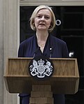 Liz Truss at her resignation announcement