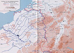 Alliert fremrykking, 26. august til 10. september 1944, til Tysklands vestgrense (stor versjon)