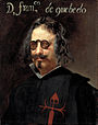 Den spanske dikteren og politikeren Francisco de Quevedo (1580–1645) framstilt med stangløse briller.