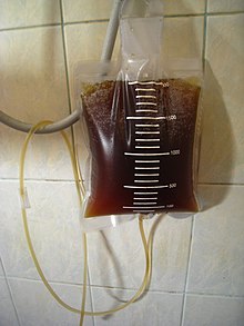 Goop has promoted potentially harmful coffee enemas (prepared enema bag pictured) as having health benefits Saco de enema (cafe).jpg