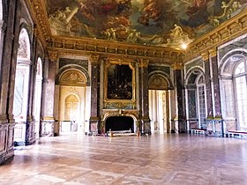 Salon d'Hercule, ancienne chapelle provisoire du château de Versailles, dans laquelle les motets composés lors du concours étaient exécutés en présence du roi Louis XIV.