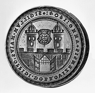 Stříbrné pečetidlo města Dobrovice z roku 1604
