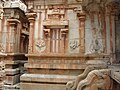 Wall relief and yali baluster entrance to shrine in the Ramalingeshwara group of temples, Avani