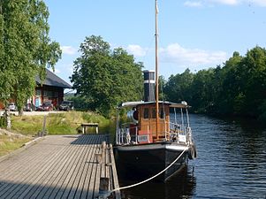 Hamnen med Ångfartyget Kuriren.