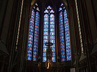 Glass in the choir of Amiens Cathedral