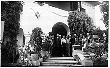 A gathering of friends and family in the manor of Păulești in 1937.