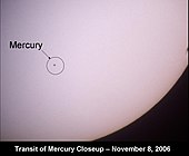 Прохождение Меркурия по диску Солнца (8 ноября 2006 года).