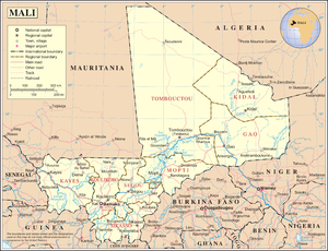 An enlargeable map of the Republic of Mali