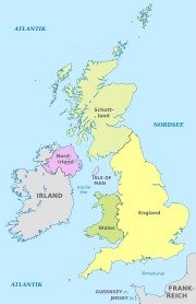 Das Vereinigte Königreich besteht aus England, Schottland, Wales und Nordirland.