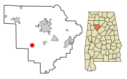Location in Quận Walker, Alabama