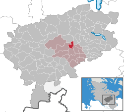 Elhelyezkedése Schleswig-Holstein térképén