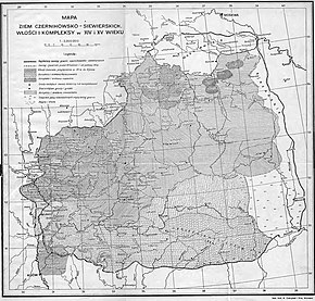 Оригинал. пол. Mapa Ziem Czernihowsko-Siewierskie wlosci i kompleksy w XIV i XV wieku