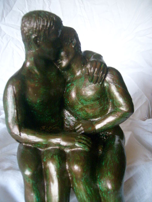 'Male Lovers' Male Nude Sculpture created by Lidbury