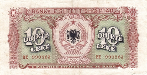 10 lekë Albánie v roce 1949 Obverse.png