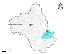 Rivière-sur-Tarn dans l'intercommunalité en 2020.