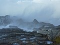 La tempête du 5 février 2014 à Saint-Guénolé : vagues dans les rochers de Saint-Guénolé 2