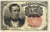 Десять центов США в дробной валюте 1874 года, пятый выпуск (аверс) .jpg