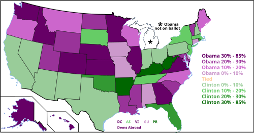 Márgenes del voto popular por estados.