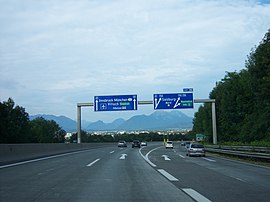 A1 bei der Ausfahrt Salzburg-Nord Richtung Salzburg