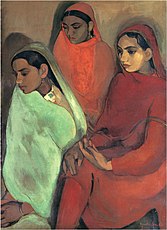 Group of Three Girls, óleo sobre tela, 1935