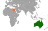 Location map for Australia and Egypt.