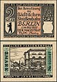 2 Mark Notgeldschein von Berlin (1922), RS: Postkutsche