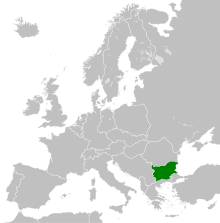 Location of Bulgaria in Europe.