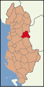 Poziția localității Districtul Bulqizë