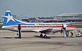 Un Convair 600 de :Texas International Airlines (en), similaire à celui impliqué dans l'accident.