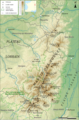 Map of the Vosges Mountains