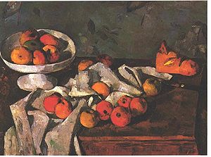 Still life with a fruit-dish and apples