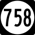 State Route 758 marker