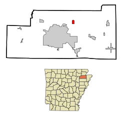 Location in Craighead County and the state of Arkansas