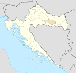 Požega-Slavonia County (light orange) within Croatia (light yellow)