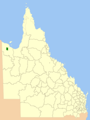 杜馬吉原住民郡於昆士蘭州轄境圖
