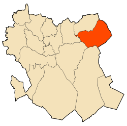 Localização da cidade dentro da província de Saïda