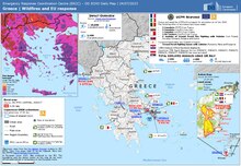 Carte de situation et de la réponse européenne le 24 juillet 2023