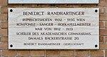 Benedict Randhartinger – Gedenktafel