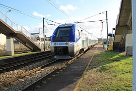 Arrêt d'un TER Elbeuf - Saint-Aubin – Rouen – Yvetot.