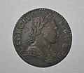 Obverse type 5: open, banded curaiss, two small berries in wreath, crude eyes, open mouth