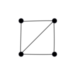 Исходный плоский граф: 4 вершины, 5 рёбер и 3 грани, '"`UNIQ--postMath-000000AF-QINU`"'