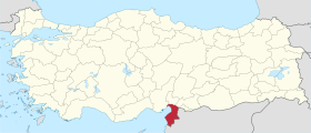 Pozicija provincije Hatay na karti Turske