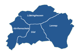 Remscheids 4 Stadtbezirke