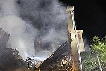 Remains of the residential building in Kharkiv after the missile strike Kharkiv after Russian shelling, 2022-08-17 (23).jpg