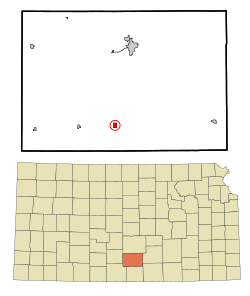 Location within Kingman County and Kansas