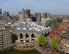 Urban district Oude Haven in Rotterdam, 1985 (Piet Blom) Kubuswoningen in rotterdam.jpg